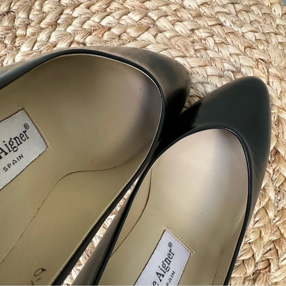 Etienne Aigner Zurich Black Leather Pumps NWOT - Picture 15 of 16